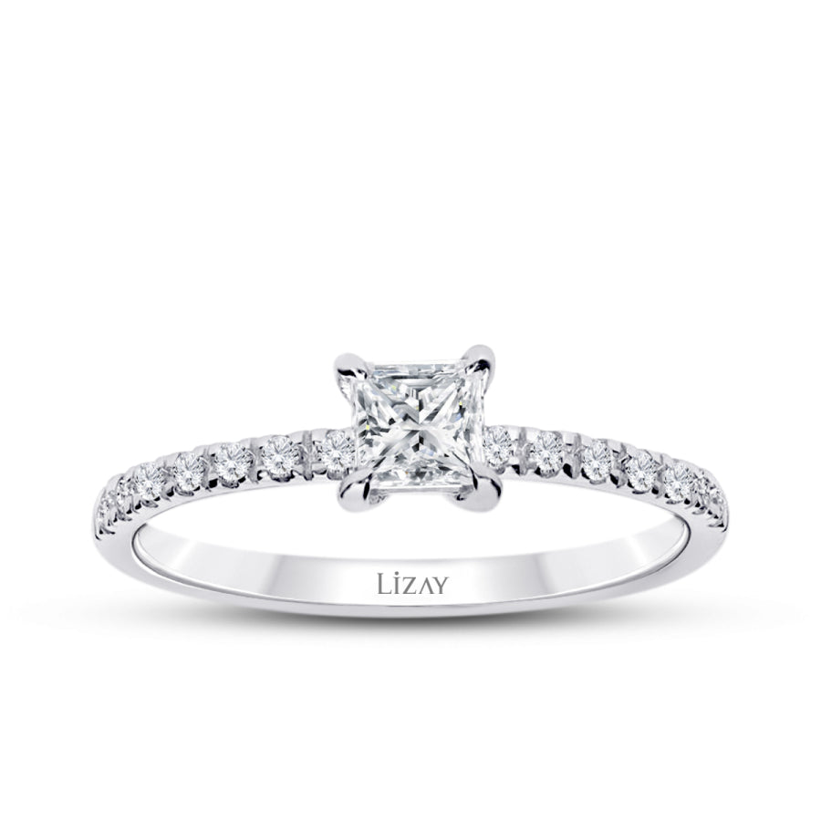 0.45 ct. Diamant Prinzessin Solitär Verlobungsring