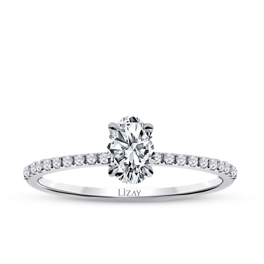 0,58 ct. Diamant Oval Solitär Verlobungsring