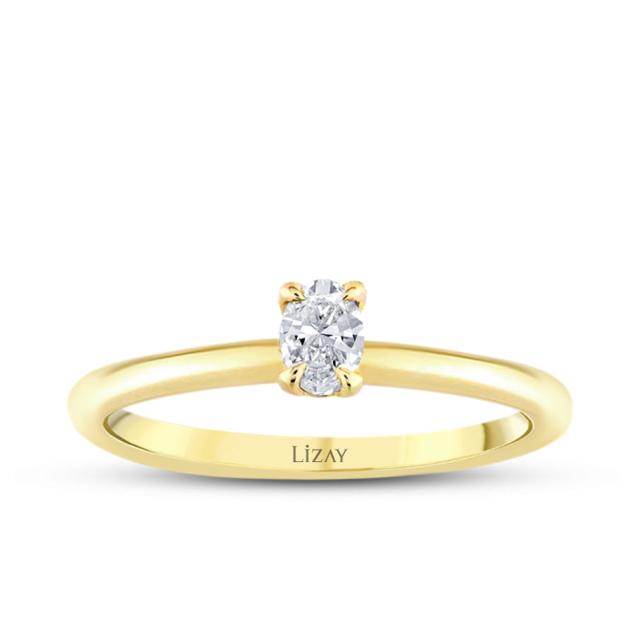 0.30 ct. Diamant Ovale Solitär Verlobungsring