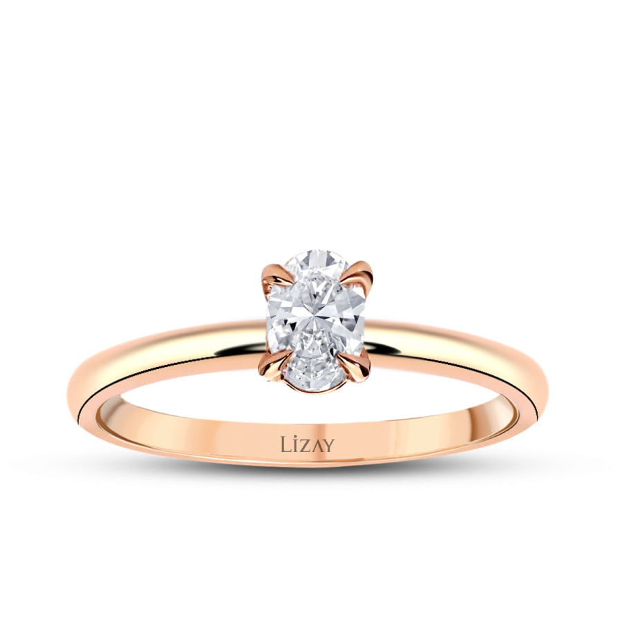 0,30 ct. Diamant Oval Solitär Verlobungsring