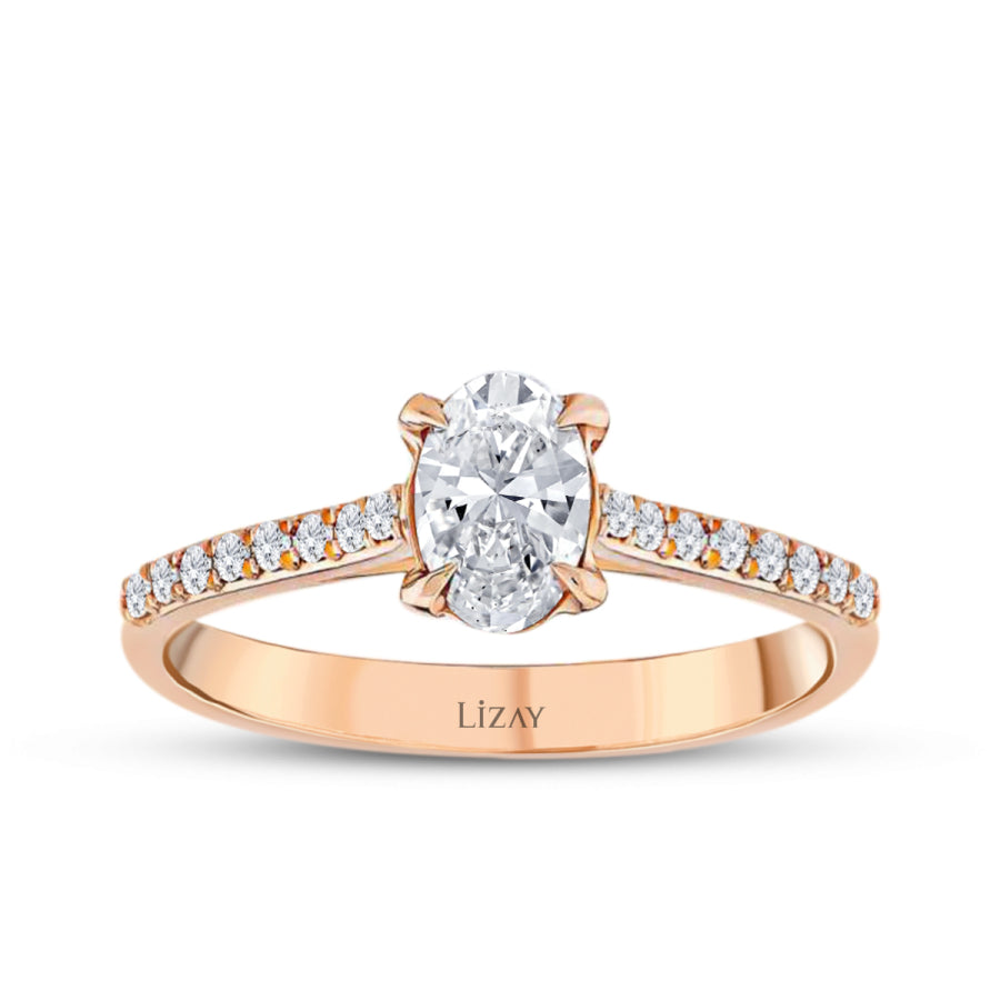 0,52 ct. Diamant Oval Solitär Verlobungsring