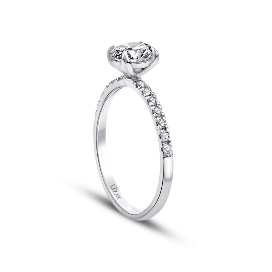 0,85 ct. Diamant Oval Solitär Verlobungsring