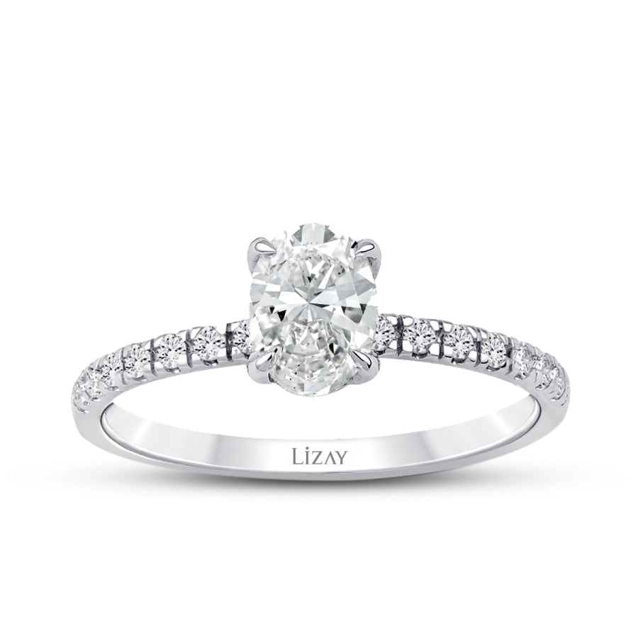 0,85 ct. Diamant Oval Solitär Verlobungsring