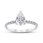1,12 ct. Diamant Tropfen Solitär Verlobungsring
