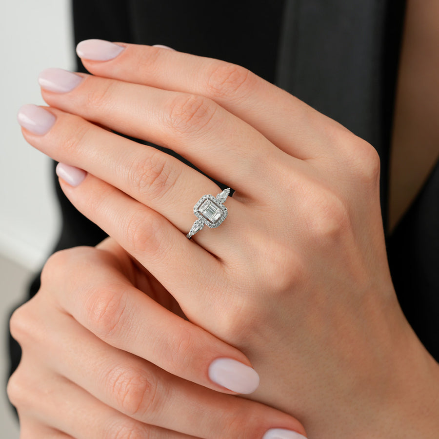 0,43 ct. Diamant Baguette Ring