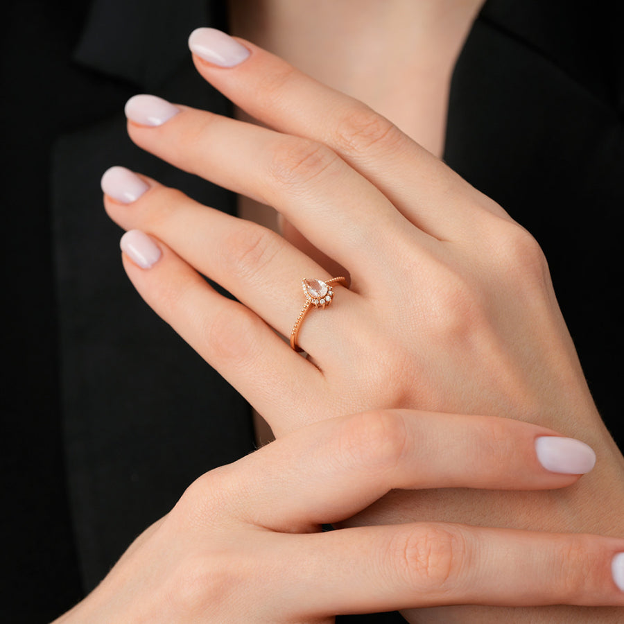 0,47 ct. Diamant Morganit Ring