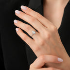 0,05 ct. Diamant Effekt Tropfen Baguette Ring