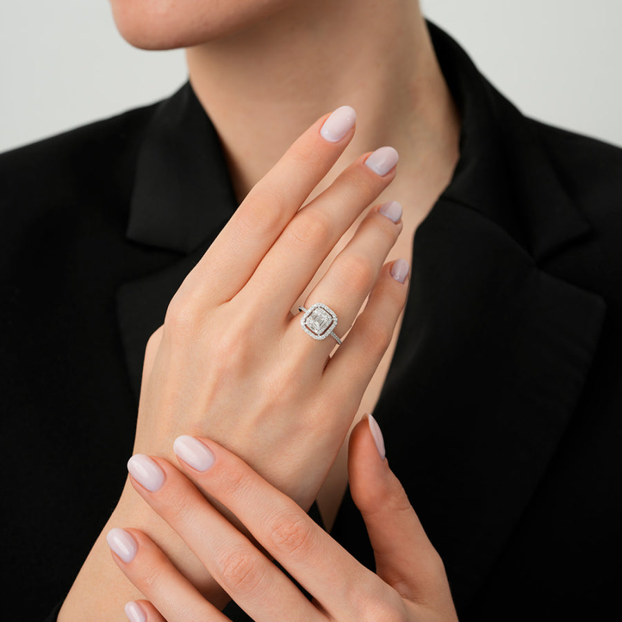 0,54 ct. Diamant Baguette Ring