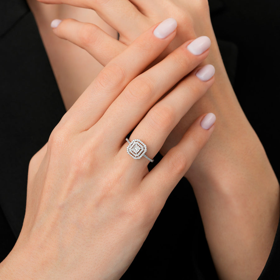 0,28 ct. Diamant Baguette Ring