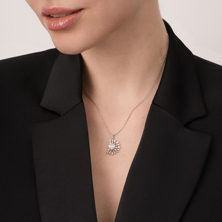 0,76 ct. Diamant Baguette Halskette