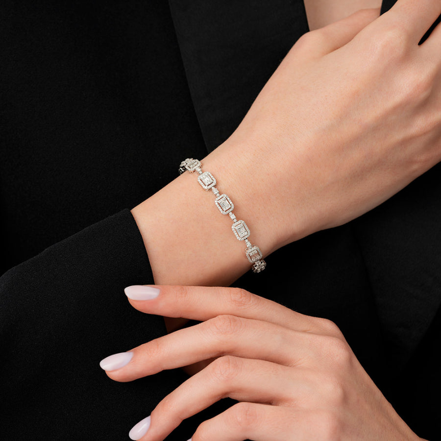 2,94 ct. Diamant Baguette Armband