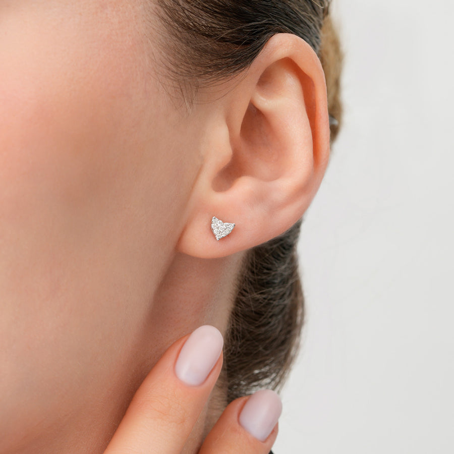 0,12 ct. Diamant Herz Ohrringe