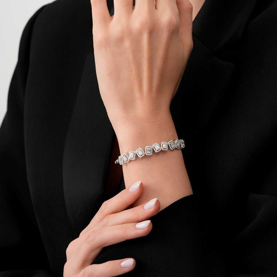 1,54 ct. Diamant Baguette Armreif