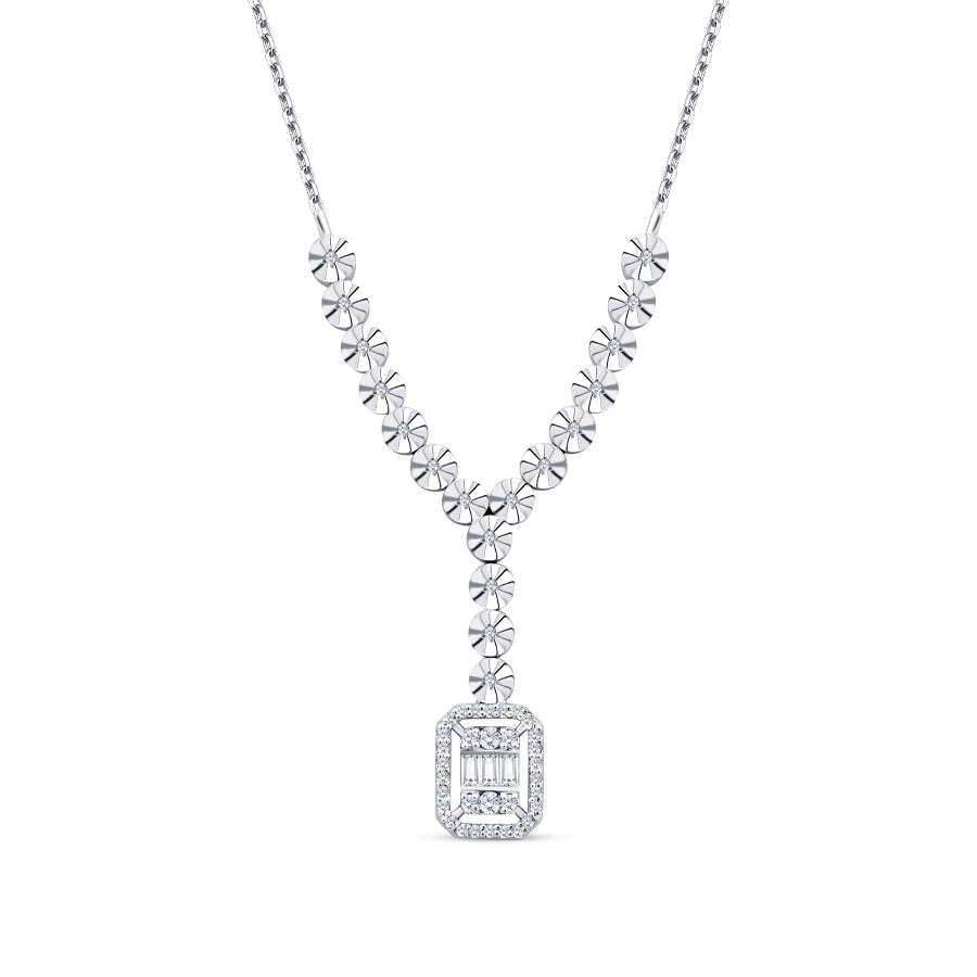 0.19 ct. Diamant Baguette Halskette
