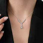 0.19 ct. Diamant Baguette Halskette