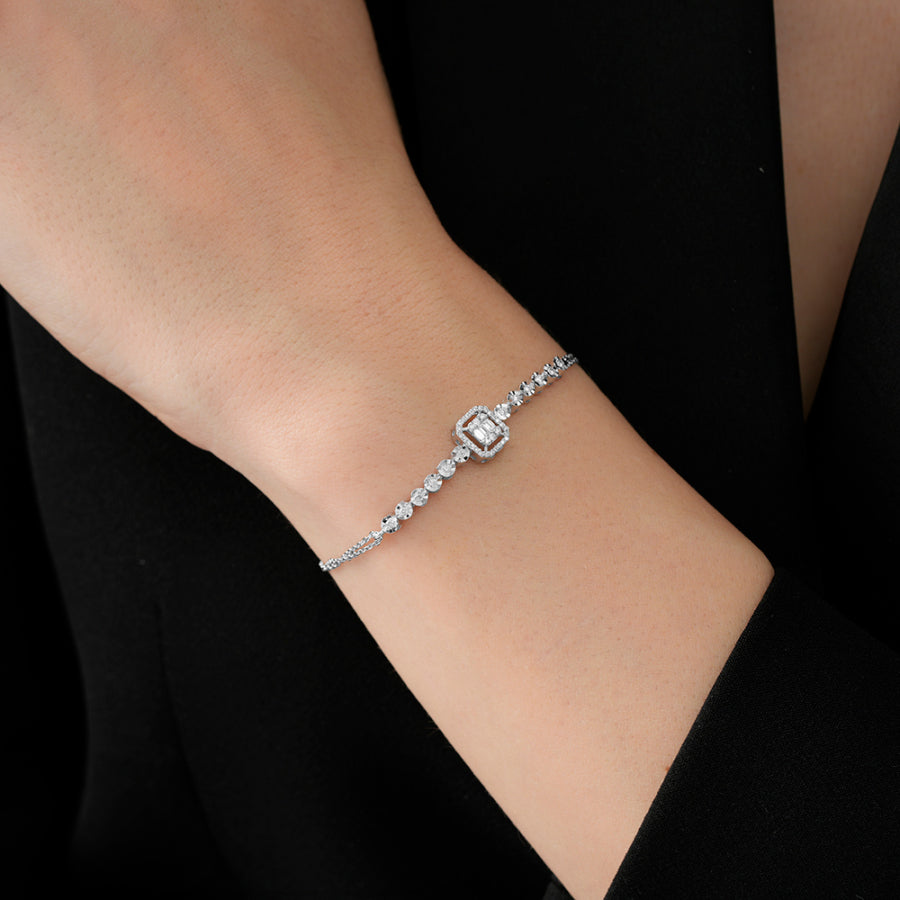 0,17 ct. Diamant Baguette Armband
