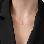 0,08 ct. Diamant Effekt Baguette Halskette