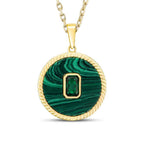 Grüne Emaille-Halskette aus Gold