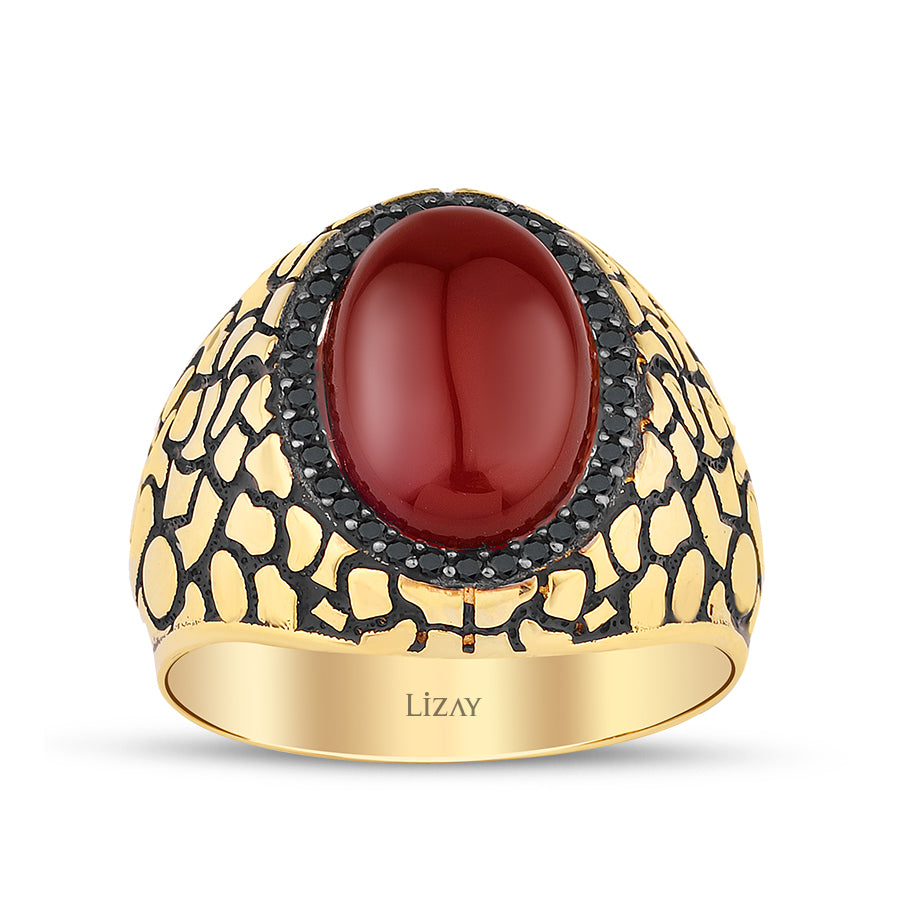Herren-Ring mit Stein aus Gold