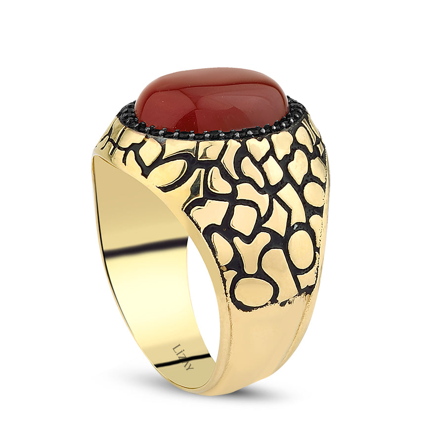 Herren-Ring mit Stein aus Gold