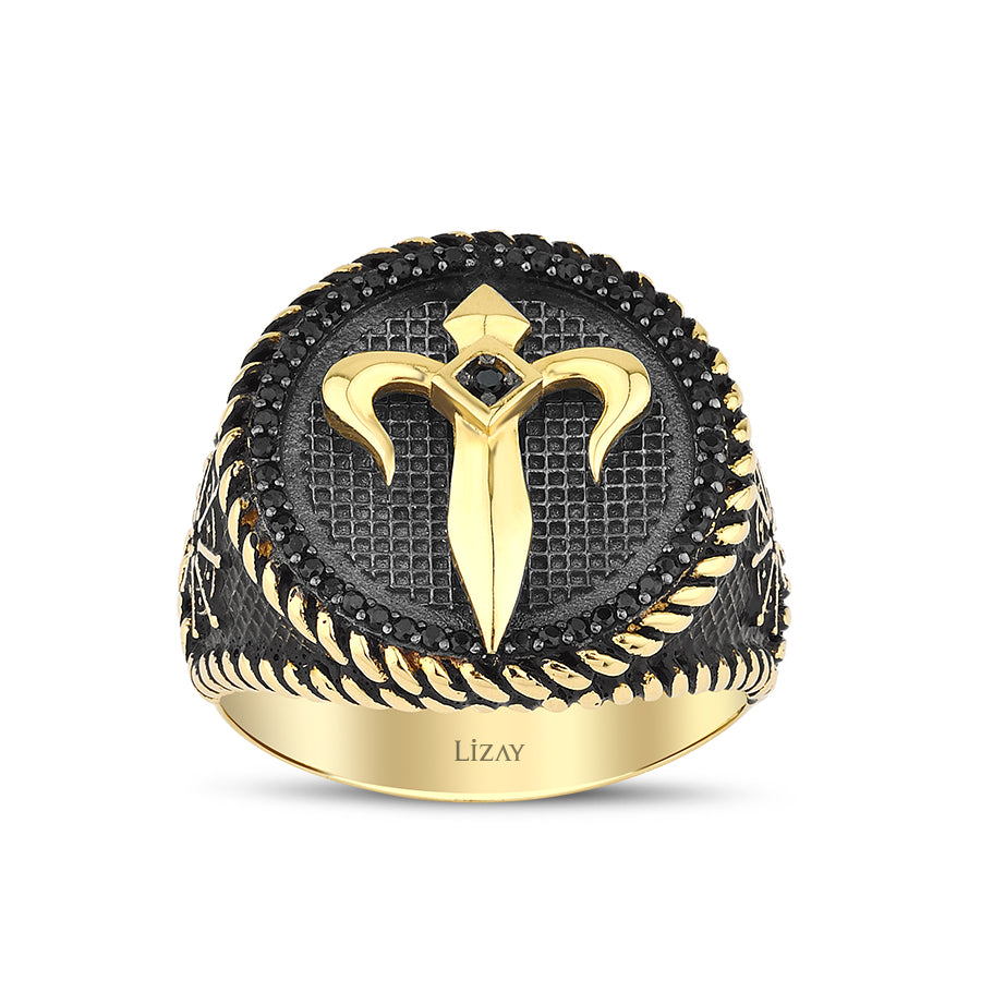 Herren-Ring mit Stein aus Gold
