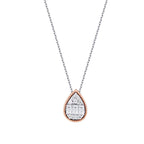 0.14 ct. Diamant Tropfen Baguette Halskette