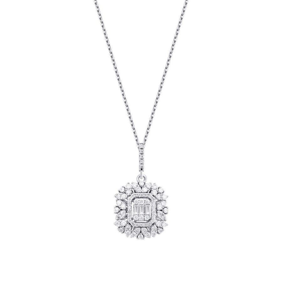 0.46 ct. Diamant Baguette Halskette