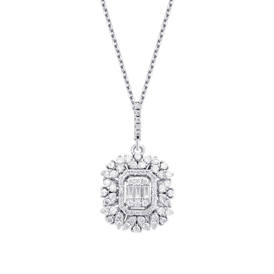 0.46 ct. Diamant Baguette Halskette