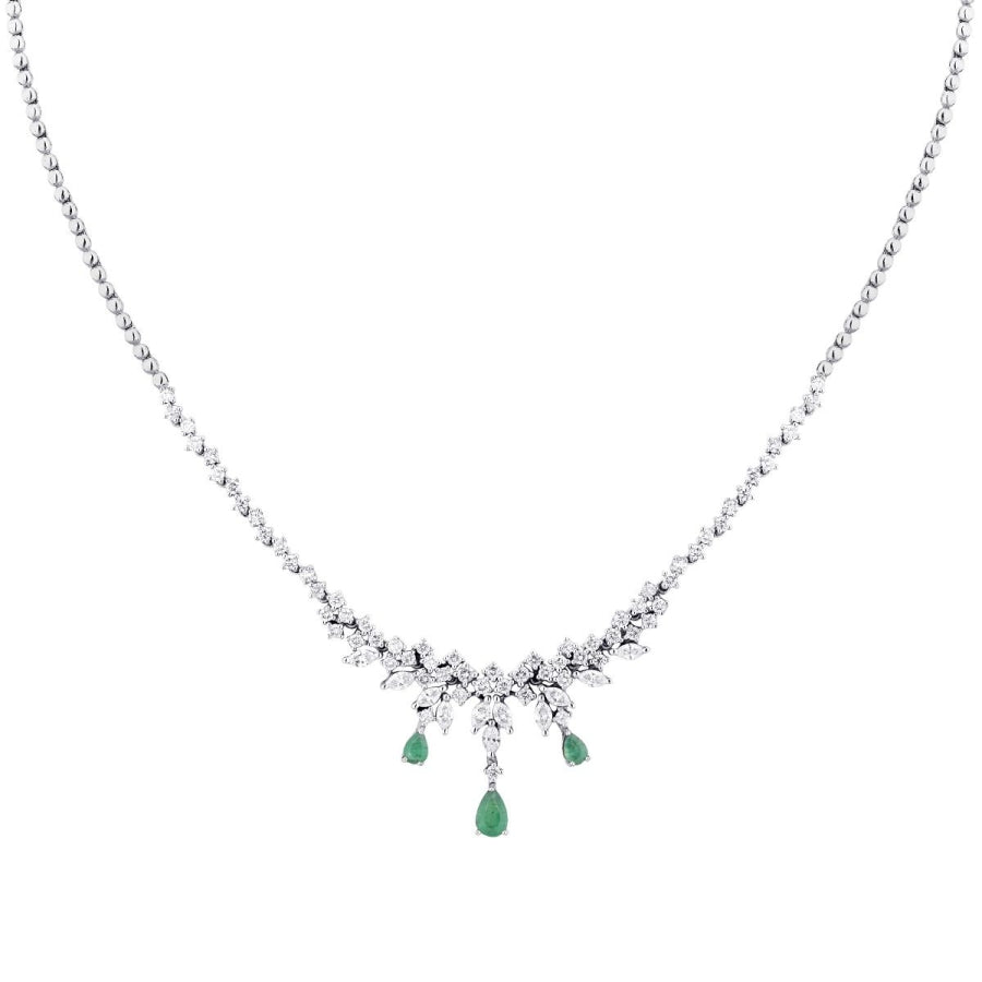 2.89 ct. Diamant Smaragd Halskette