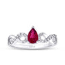 0,76 ct. Diamant Tropfen Rubin Ring