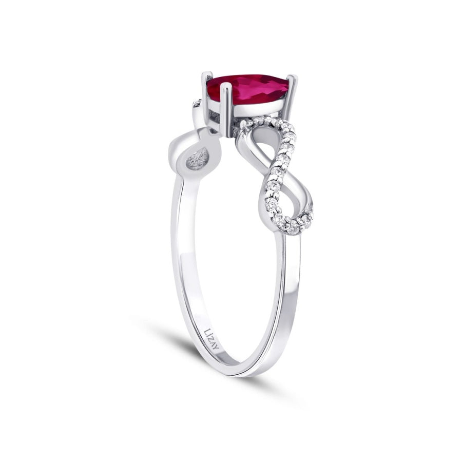0.76 ct. Diamant Tropfen Rubin Ring