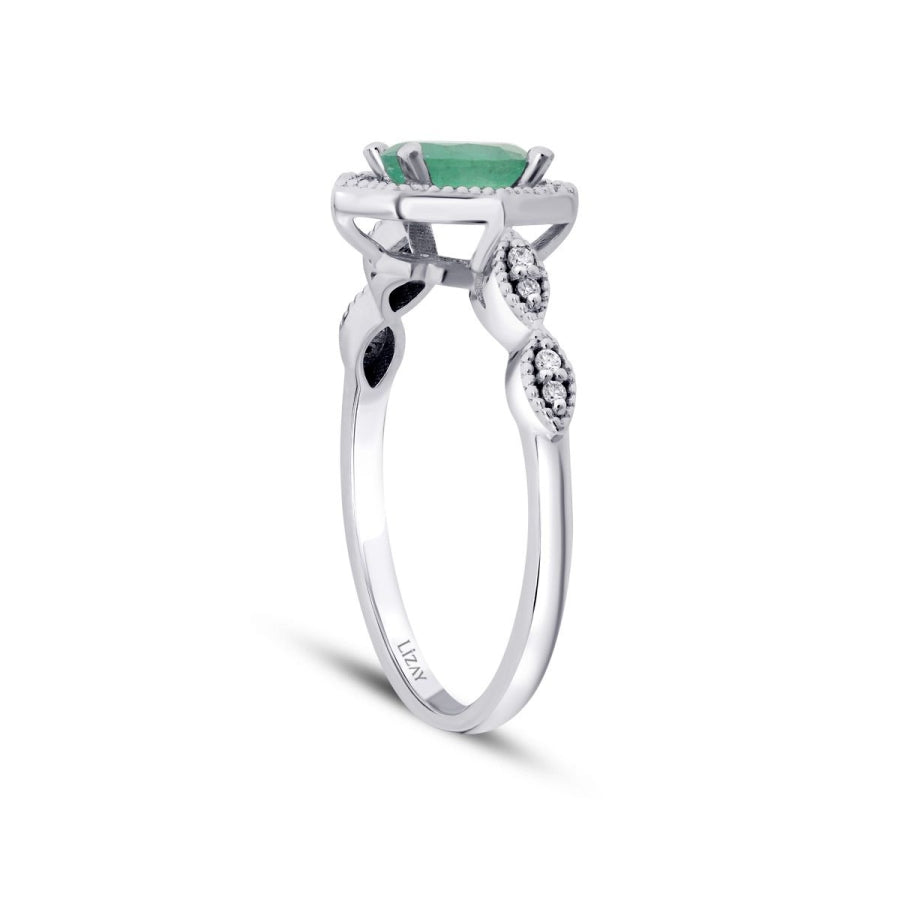 0.47 ct. Diamant Smaragd Ring