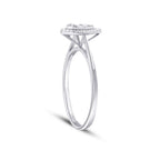 0,05 ct. Diamant Effekt Tropfen Baguette Ring