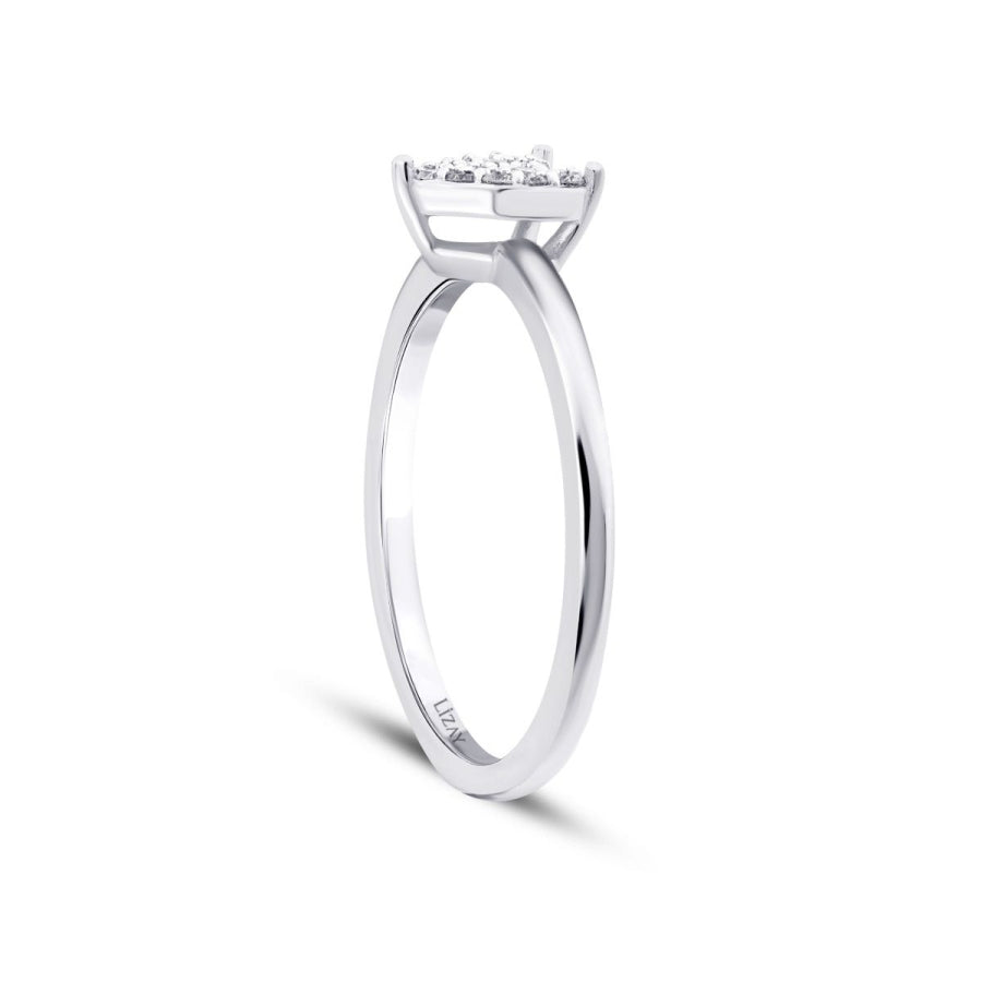 0.09 ct. Diamant Weißgold Herz Ring