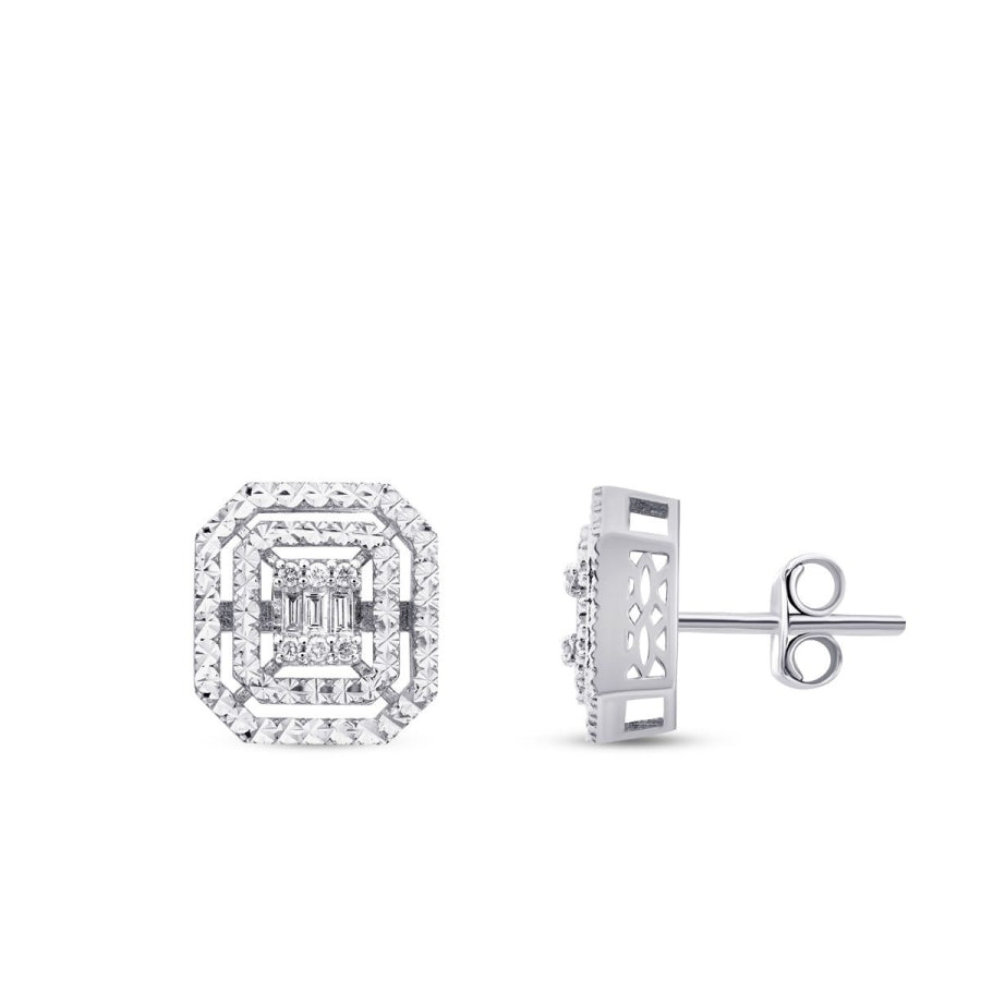 0,14 ct. Diamant Baguette Ohrringe