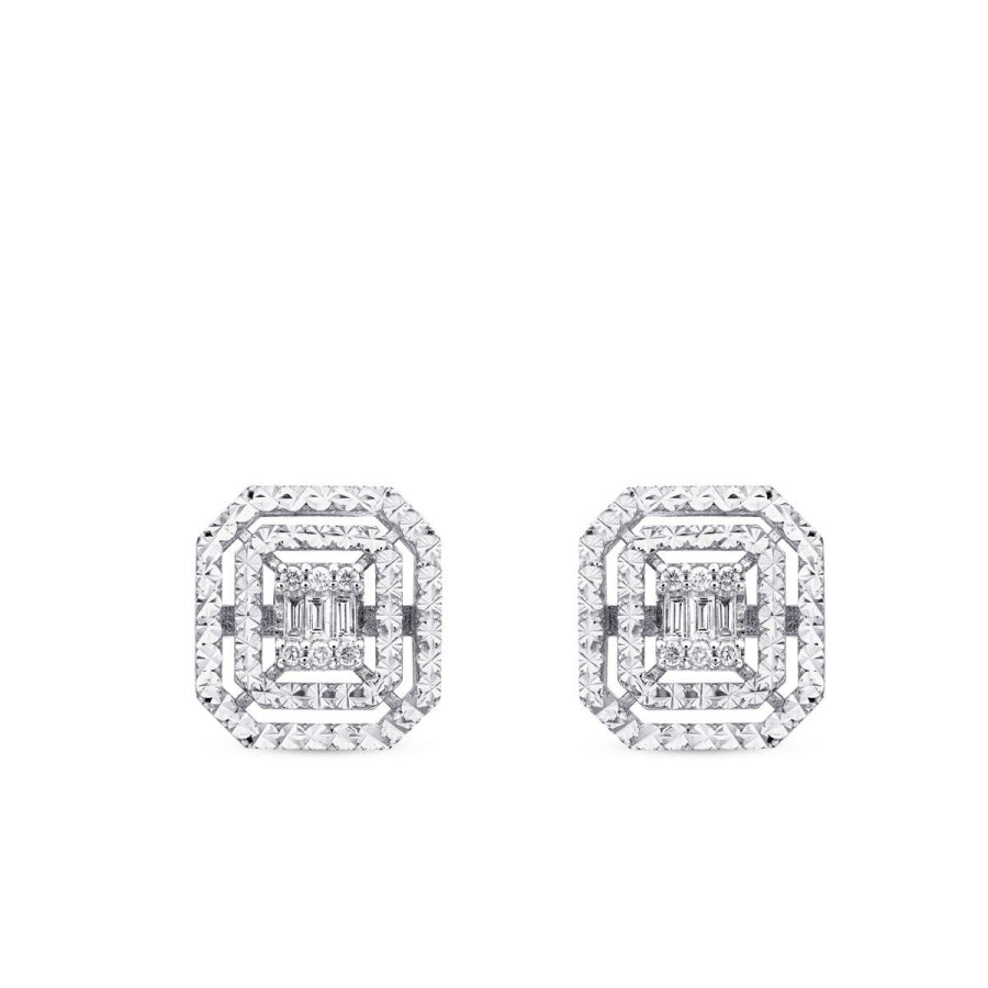 0,14 ct. Diamant Baguette Ohrringe