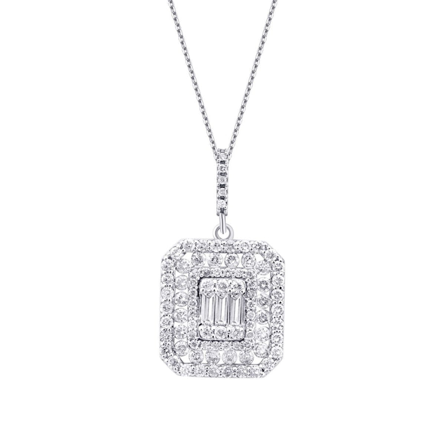 0.61 ct. Diamant Baguette Halskette