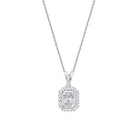 0,09 ct. Diamant Effekt Baguette Halskette