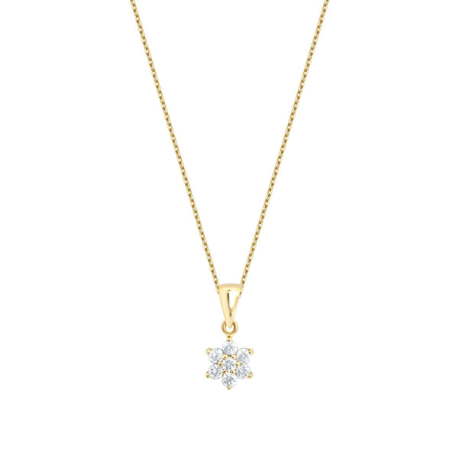 0.24 ct. Diamant Blumen Halskette