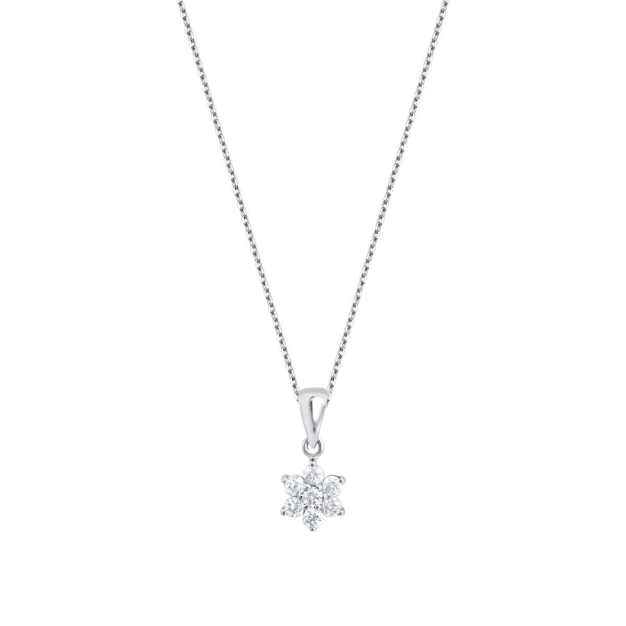 0.24 ct. Diamant Blumen Halskette
