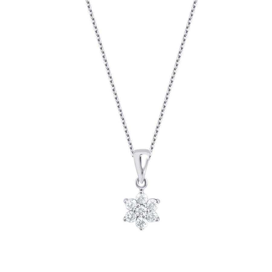 0.24 ct. Diamant Blumen Halskette