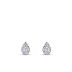 0,14 ct. Diamant Baguette Tropfen Ohrringe
