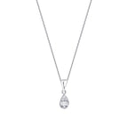 0,06 ct. Diamant Baguette Tropfen Halskette