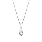 0,06 ct. Diamant Baguette Tropfen Halskette