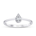 0,08 ct. Diamant Baguette Tropfen Ring