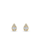0,14 ct. Diamant Baguette Tropfen Ohrringe