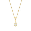 0,06 ct. Diamant Baguette Tropfen Halskette