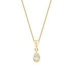 0,06 ct. Diamant Baguette Tropfen Halskette