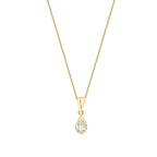 0,06 ct. Diamant Baguette Tropfen Halskette