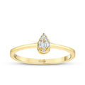 0,08 ct. Diamant Baguette Tropfen Ring